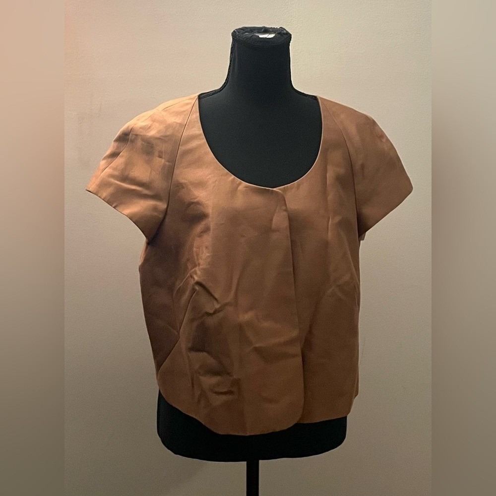 Talbots-‎ Brown Short Sleeve Blazer Size 12w - Picture 2 of 8